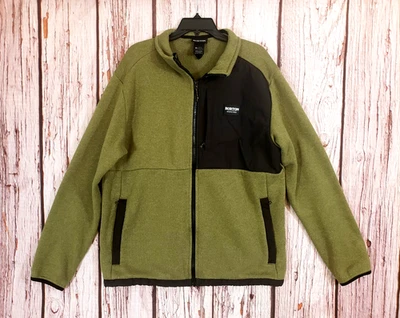 Suéter polar Burton Burlington Vermont XL para hombre Hayrider cremallera completa verde vintage Foto 1 de 4