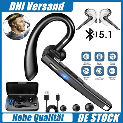 Cuffie Bluetooth 5.1 Cuffie Stereo Auricolari Senza Fili con Microfono per Cellulare - Immagine 1 di 4