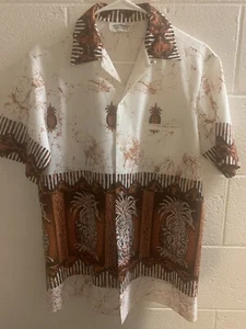 Vintage Malihini Hawaii Hawaiian Shirt Floral Men's Size Large - Picture 1 of 6