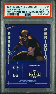 Wolverine 2021 UD Marvel X-Men Metal Universe Purely Periodic Metaloids/66 PSA 8 - Image 1 of 2