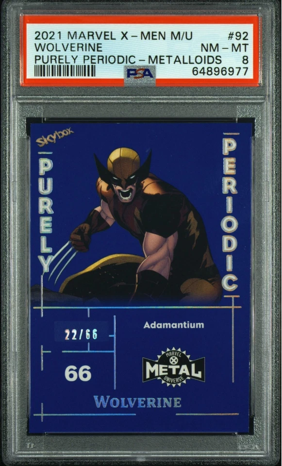 Wolverine 2021 UD Marvel X-Men Metal Universe Purely Periodic Metaloids/66 PSA 8 - Image 1 of 2