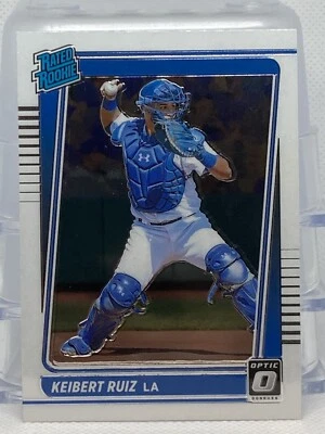 2021 Donruss Optic #52 Keibert Ruiz Rated Rookie RC Los Angeles Dodgers - Image 1 of 2
