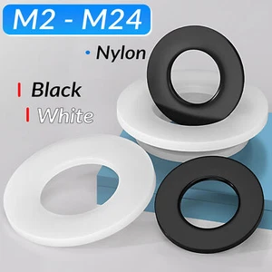 ARANDELAS PLANAS DE NYLON BLANCO/NEGRO ARANDELA DE PLÁSTICO M2 M2,5 M3 M4 M5 M6 - M24 - Imagen 1 de 123
