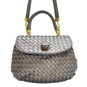Bolso Bandolera BOTTEGA VENETA Intrecciato Cuero Plateado Dorado JAPÓN - Imagen 1 de 18