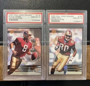 STEVE YOUNG + JERRY RICE 2000 COLLECTOR'S EDGE UNCIRCULATED PSA 10 GEM SSP - Picture 1 of 2