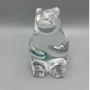 Vintage Discontinued Orrefors Kosta Boda Crystal Sitting Bear sticker Sweden - Picture 1 of 9