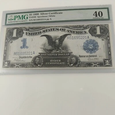 US 1$ 1899 Silver Certificate,  FR#236 PMG 40 (Extremely Fine) - Image 1 of 4