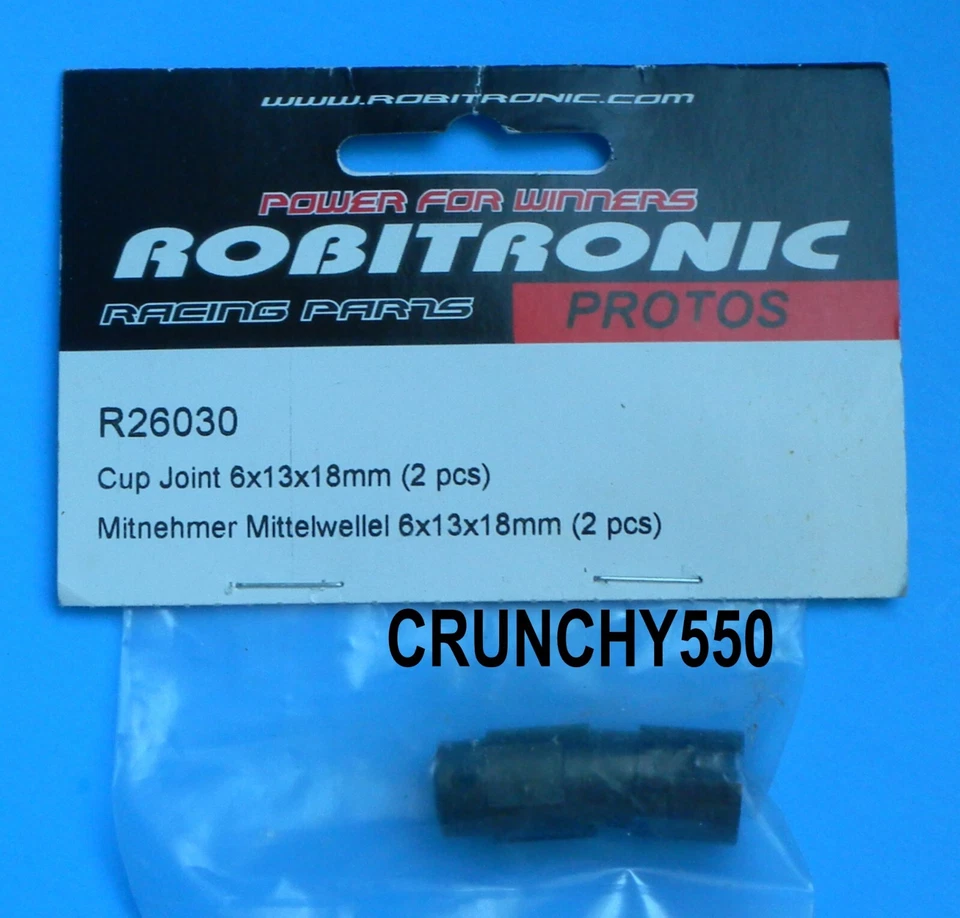 Robitronic Racing Parts Protos Buggy Cup Joint 6x13x18mm #R26030 Vintage RC - Image 1 of 1