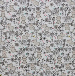 SUPER SNUGGLE FLANNEL Sewing Fabric 1.222 Yard (44") x 43" SWEET HIPPOS on Blue - Picture 1 of 1