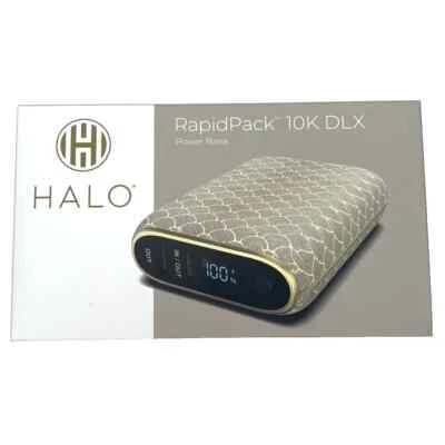 Halo RapidPack 10K DLX Power Bank with USB-A Output/USB-C Input Color -Champagne — 第 1/2 张图片