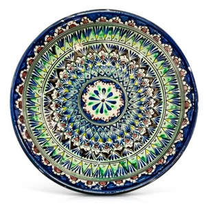 Lagan - Rischtan, tief, Keramik, Handarbeit, Ø 34 cm Kazan Лаган Ляган Риштан - Bild 1 von 1