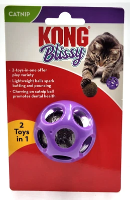 Kong Blissy Moon Ball 2 in 1 Batting Chasing Pouncing  Catnip Cat Toy - Image 1 of 4