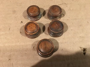Wood radio knobs 5 ea off of Collin-Kennedy radio model 26 , 1929? used - Picture 1 of 3