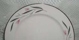 Knowles Carlton Saucer Cup Plate Pink Flowers Gray Grey Leaves Cup Plate - Picture 1 of 2