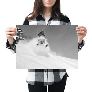 A3 - Skidoo Snowmobile Jump Mountain Poster 42X29.7cm280gsm(bw) #36827