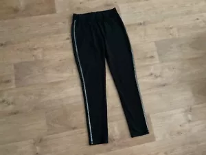 Bonprix Leggings Gr S 36 38 Jeggings Hose Glanz Streifen schwarz Damenhose - Bild 1 von 5