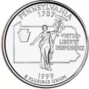 1999 D - Pennsylvania State Quarter - Picture 1 of 5