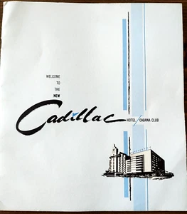 El nuevo folleto Cadillac Hotel Cabana Club Miami Beach FL años 40 de colección RARO - Imagen 1 de 4