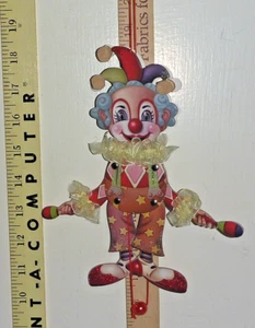 De colección 'Jumping Jack' Payaso/Bufón Tirar Cuerda Juguete Articulado/Ornamento ~8"H x7W - Imagen 1 de 6