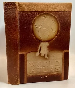 1950 HAMMOND'S COMPLETE WORLD ATLAS Leather - Imagen 1 de 20