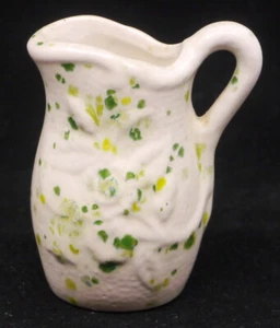 VINTAGE SEAPORT CERAMICS MINIATURE PITCHER w EMBOSSED FLOWERS - Picture 1 of 3