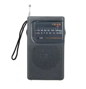Radio de bolsillo Supersonic AM FM correa de mano negra conector para auriculares funciona con pilas - Imagen 1 de 1