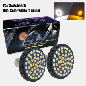 Luces intermitentes delanteras 1157 BAY15D Harley LED blanco-ámbar Switchback - Imagen 1 de 6