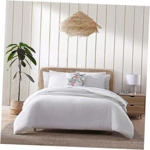 - Duvet Cover Set, Soft Bedding with Matching Shams, Queen Wicker Solid White - Picture 1 of 8