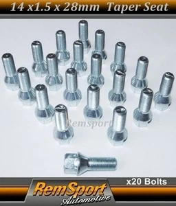 x20 Pernos de rueda de asiento cónicos de 14 mm x 1,5 mm para Audi A6 - Imagen 1 de 1
