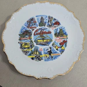 Vintage California Souvenir Plate 8.25" Marineland, LA Zoo, Universal Studios - Picture 1 of 5
