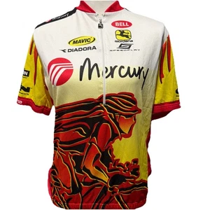 Camiseta deportiva de colección Y2K Giordana para hombre XL-5-52 Mercury Cycling Team hecha en Italia - Imagen 1 de 10