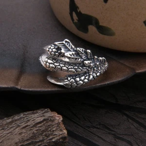 N27 Ring Dragon Claw Sterling Silver 925 Adjustable Size - Imagen 1 de 6