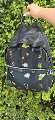 Fendi by The Way Leather Backpack BLACK LEATHER authentic  - Image 1 of 4