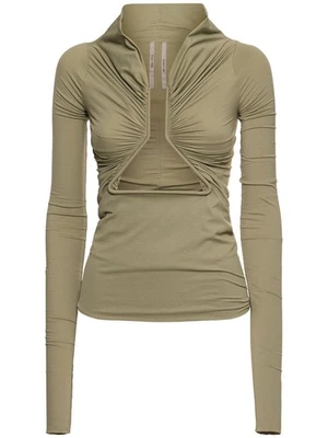 Blusa nova com etiquetas Rick Owens Prong Celadon verde sálvia jersey franzido 40 EUA 4 US$ 1480 - Imagem 1 de 4