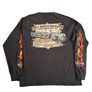 Vintage Harley Davidson LS Shirt Gr. L Shawano Wi Biker Motorräder Flame Hit Faded - Bild 1 von 15