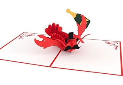 Lovepop Cards Beautiful Pop-Up 3-D Greeting Card FANCY LOBSTER 🦞 - Image 1 of 4