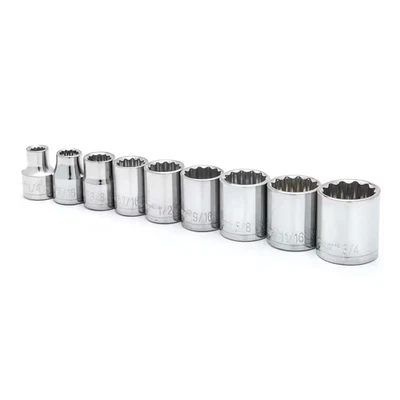 3/8 In. Drive SAE 12-Point Standard Socket Set with Socket Rail (9-Piece) - Image 1 of 4