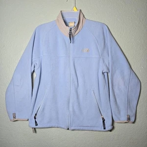 The North Face Jacket Kids Youth Large Light Blue Fleece Zip Front Stand Collar - Picture 1 of 15