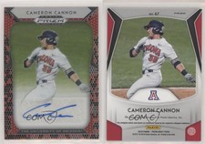 2019 Panini Prizm Draft Picks Red & Black Snakeskin Cameron Cannon #67 Auto