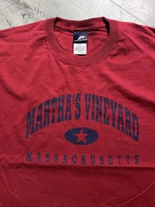 Vintage 90s Red Pro Player Martha’s Vineyard T-Shirt Size Large - Picture 1 of 8
