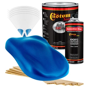 HOT ROD FLATZ Intense Blue Metallic Gallon Kit URETHANE Flat Auto Car Paint Kit - Picture 1 of 5
