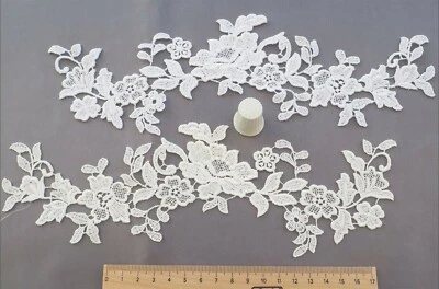 SPITZE APPLIKATION ZUM AUFNÄHEN Ivory Weiß f Brautkleid Abendmode Brautmode - Bild 1 von 3