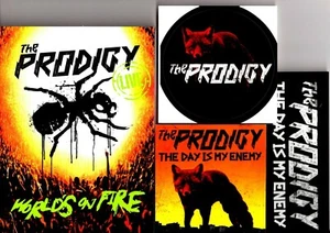 The Prodigy RARE JAPAN PROMO CD + DVD World's On Fire w/ STICKER + BADGES - Picture 1 of 3