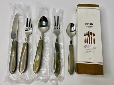 Cubiertos Pottery Barn Horn 2008-2009 bocina genuina 5 piezas ajuste de lugar leer Foto 1 de 4