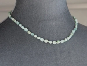 COLLANA PEPITA ANGELITE VERDE PAVONE ~ ARGENTO STERLING 925 19" - Foto 1 di 2