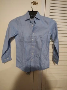 Bianco Bianco Boys Button Down Shirt Blue And White Size 8 100% Cotton - Picture 1 of 4