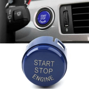 Engine Start Stop Switch Button Cover Without OFF ABS Fit BMW F10 F15 F16 Blue - Picture 1 of 8