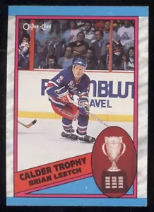 321 BRIAN LEETCH ROOKIE RC 1989-90 O PEE CHEE CALDER RANGERS NHL HOCKEY - Picture 1 of 2