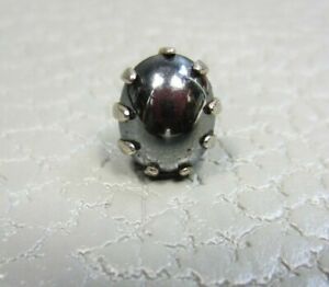 Vintage Hematite White Gold Plated Tie Tac or Lapel Pin
