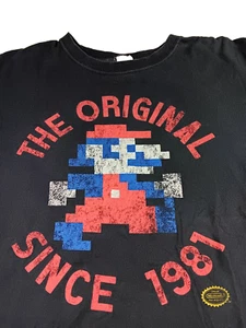 Nintendo Mario The Original Since 1981 Adult Size L T-Shirt Pixel Vintage-Look - Picture 1 of 8